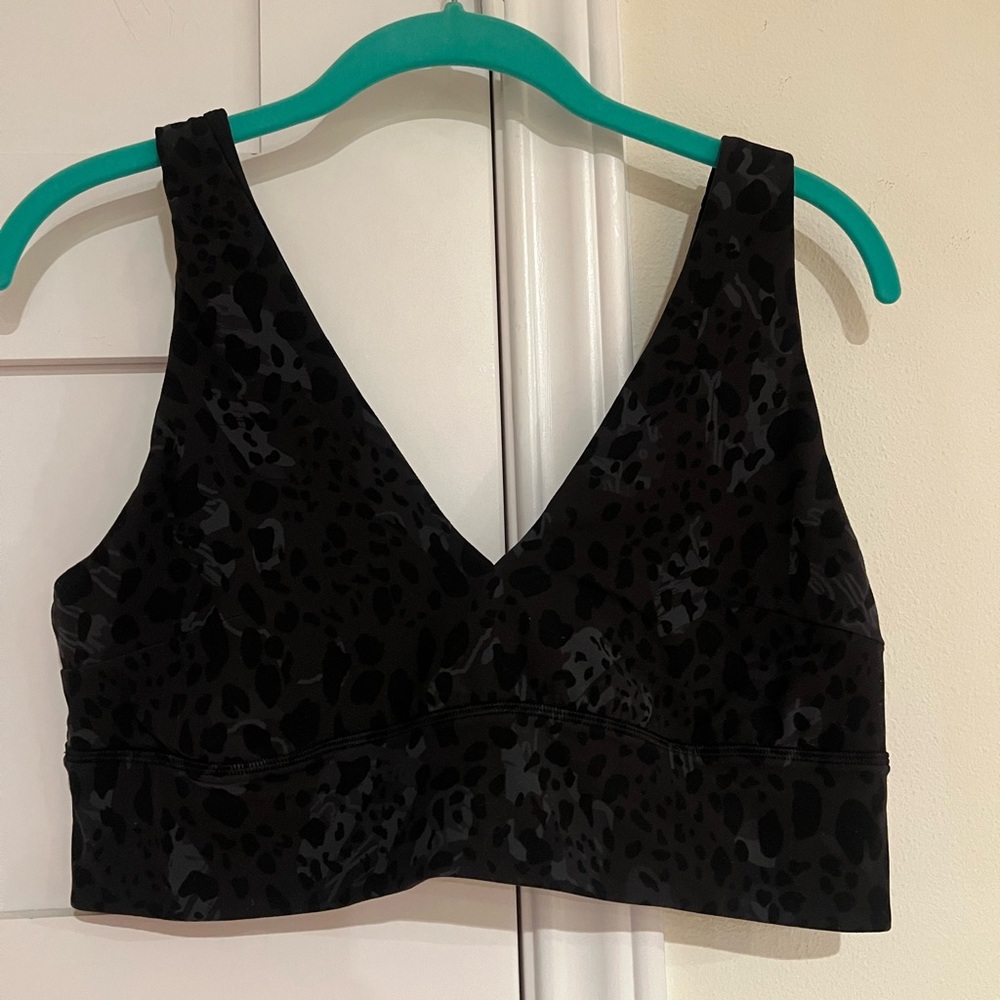 Lululemon Athletica Dark Gray Black V Neck Sports Bra Size 12 worn once!